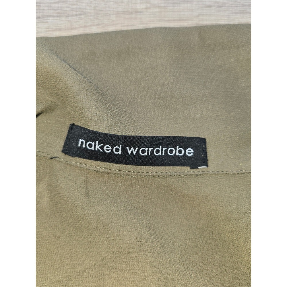 Naked Wardrobe Olive Green Longline Duster Cardigan Size Small minimalist - Picture 6 of 8